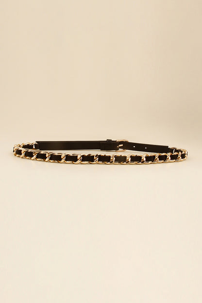 PU Chain Skinny Belt-Teresa&#39;s Fashionista LLC