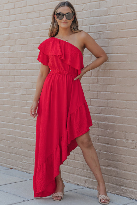 One-Shoulder Asymmetrical Dress-Teresa&#39;s Fashionista LLC