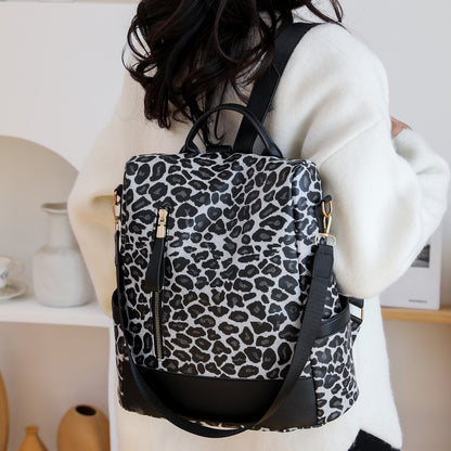 Leopard PU Leather Backpack Bag-Teresa&#39;s Fashionista LLC