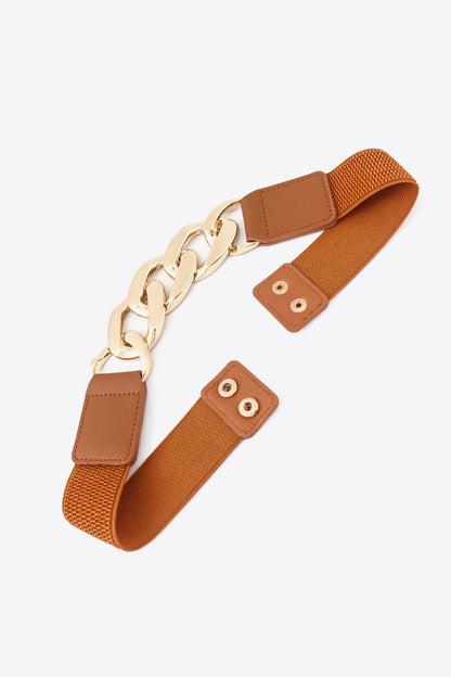 Chain Detail Elastic Belt-Teresa&#39;s Fashionista LLC