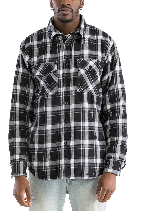 Mens Quilted Padded Flannel-Teresa&#39;s Fashionista LLC