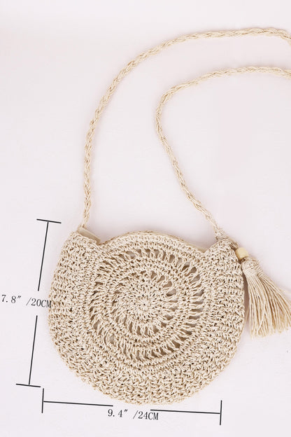 Tassel Straw Braided Strap Shoulder Bag-Teresa&#39;s Fashionista LLC