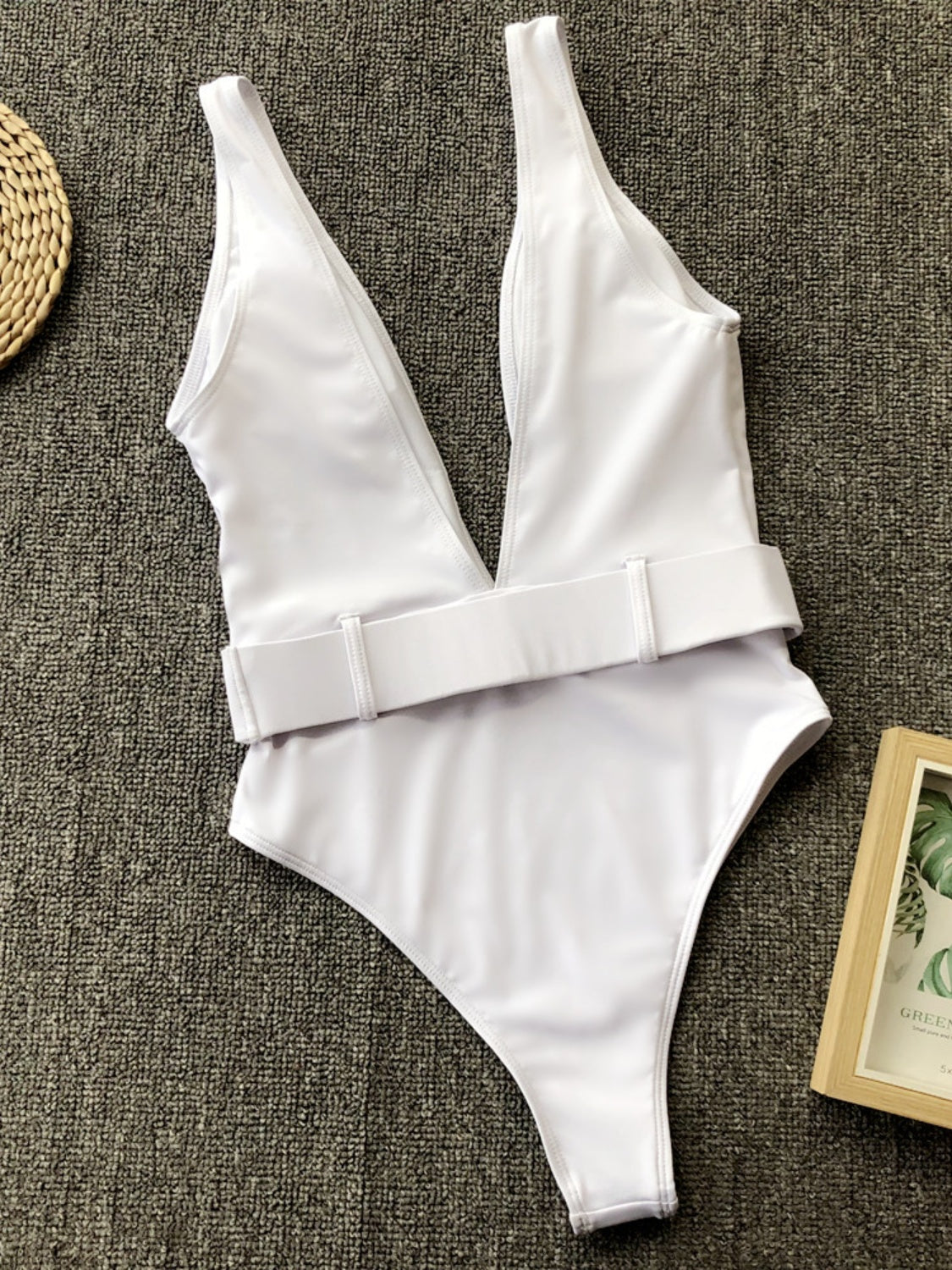 Plunge Wide Strap Sleeveless One-Piece Swimwear-Teresa&#39;s Fashionista LLC