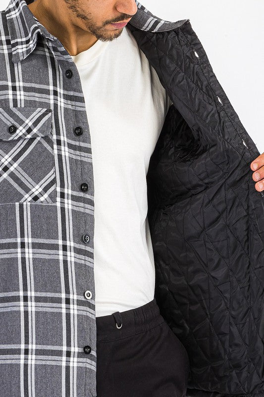 Mens Quilted Padded Flannel-Teresa&#39;s Fashionista LLC