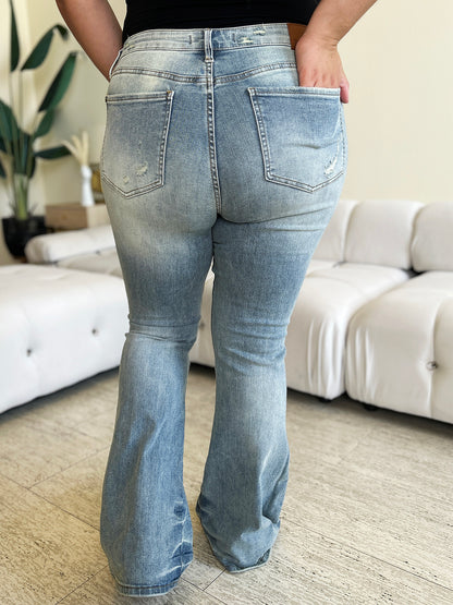 Judy Blue Full Size High Waist Flare Jeans-Teresa&#39;s Fashionista LLC