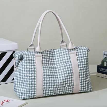 Houndstooth Canvas Travel Bag-Teresa&#39;s Fashionista LLC