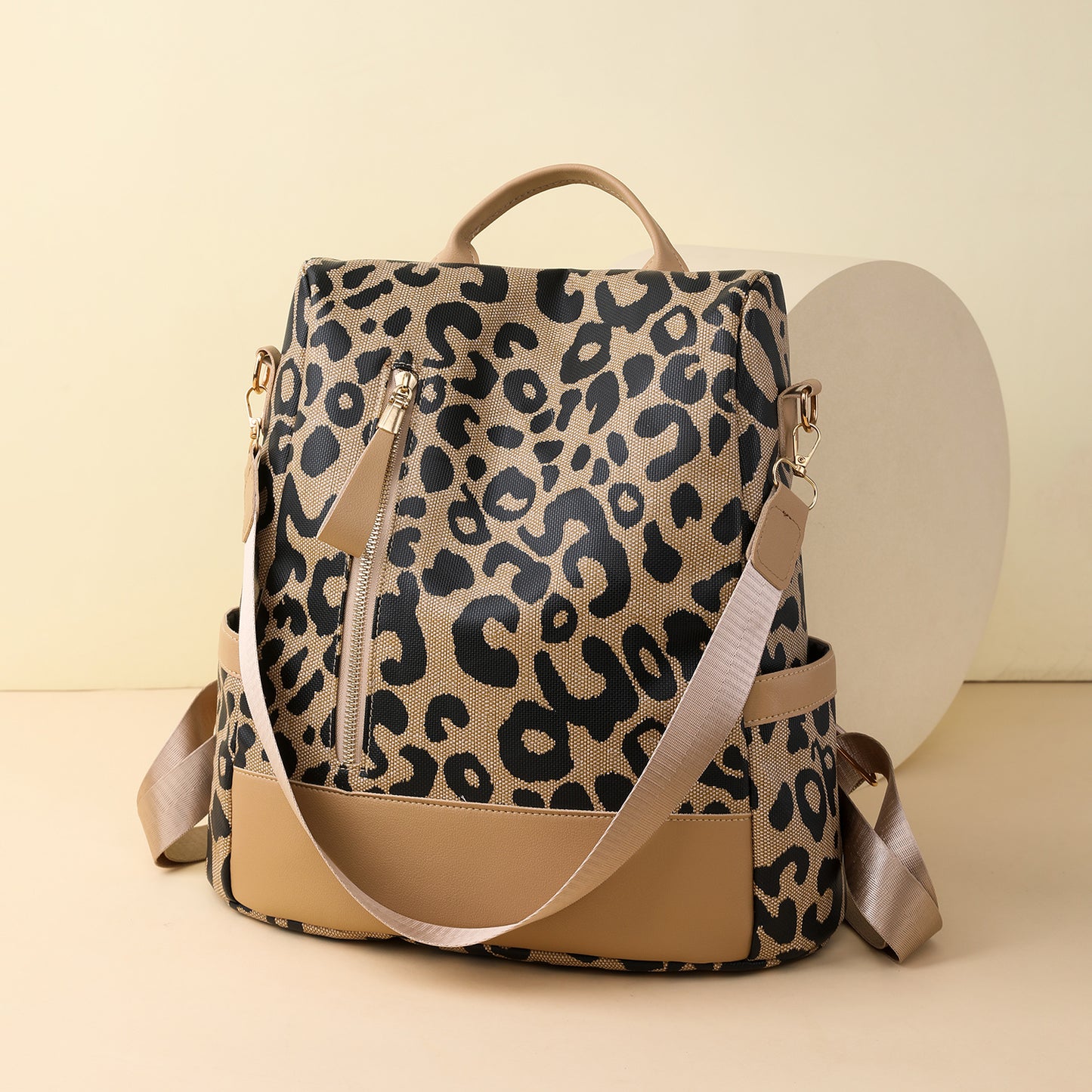 Leopard PU Leather Backpack Bag-Teresa&#39;s Fashionista LLC