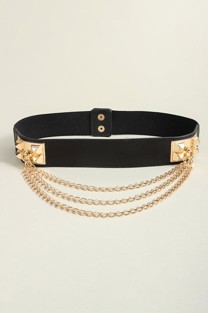 Elastic Belt with Chain-Teresa&#39;s Fashionista LLC