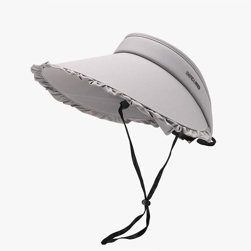 Frill Adjustable Ice Silk Sun Hat-Teresa&#39;s Fashionista LLC