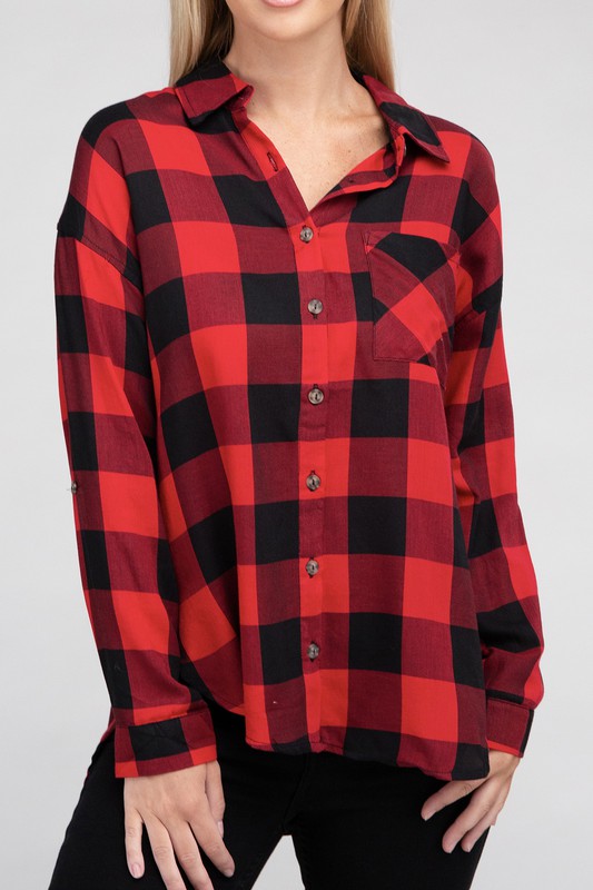 Classic Plaid Flannel Shirt-Teresa&#39;s Fashionista LLC