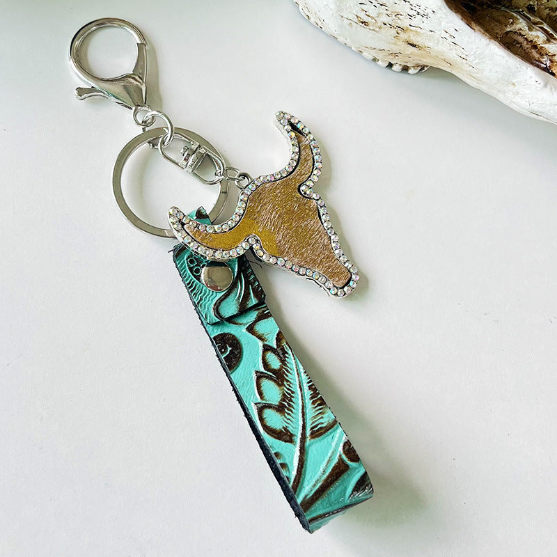 Rhinestone Bull Keychain-Teresa&#39;s Fashionista LLC