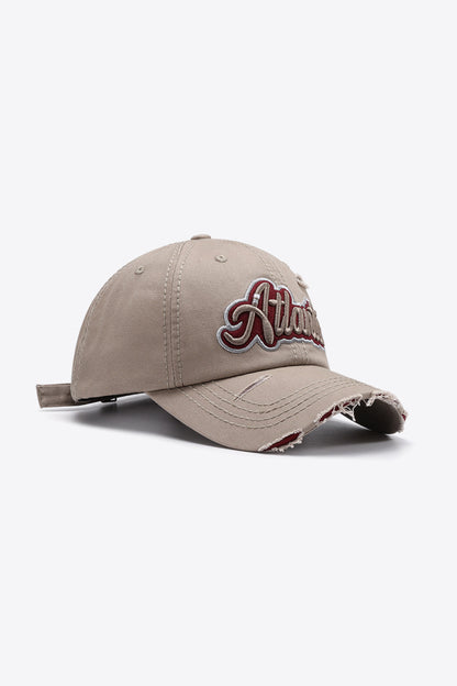 ATLANTIC Graphic Distressed Baseball Cap-Teresa&#39;s Fashionista LLC