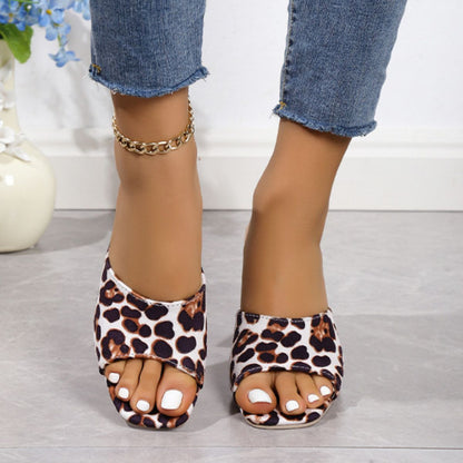 Leopard Block Heel Suede Sandals-Teresa&#39;s Fashionista LLC