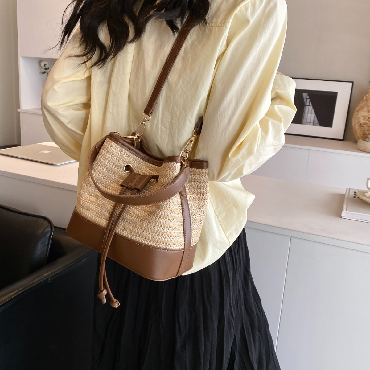 Straw Braided Shoulder Bag-Teresa&#39;s Fashionista LLC