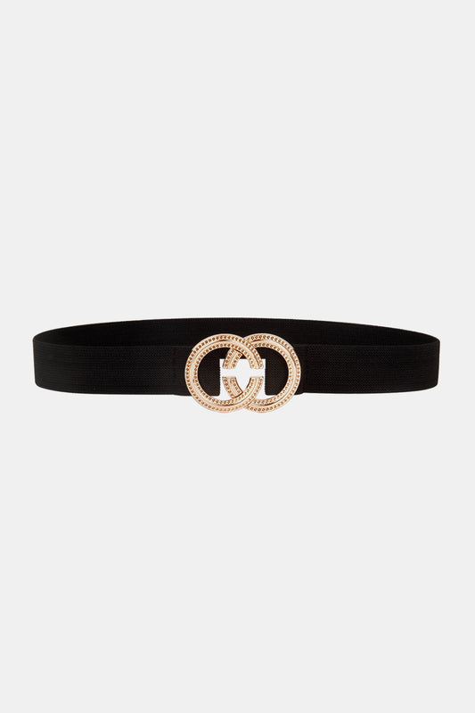 Double Hoop Buckle Elastic Belt-Teresa&#39;s Fashionista LLC