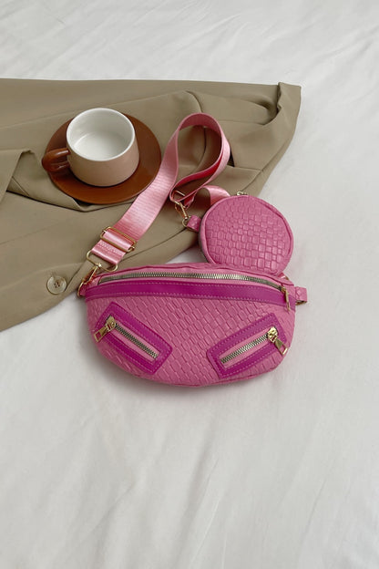 PU Leather Crossbody Bag with Coin Purse-Teresa&#39;s Fashionista LLC