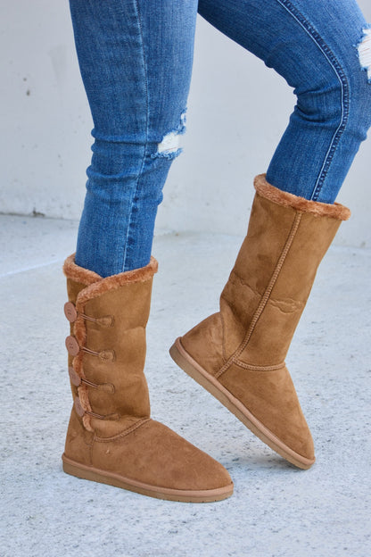 Forever Link Warm Fur Lined Flat Boots-Teresa&#39;s Fashionista LLC