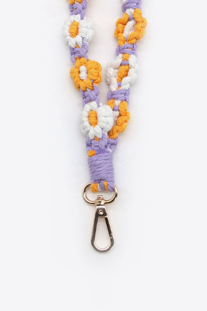 Assorted 4-Piece Macrame Flower Keychain-Teresa&#39;s Fashionista LLC