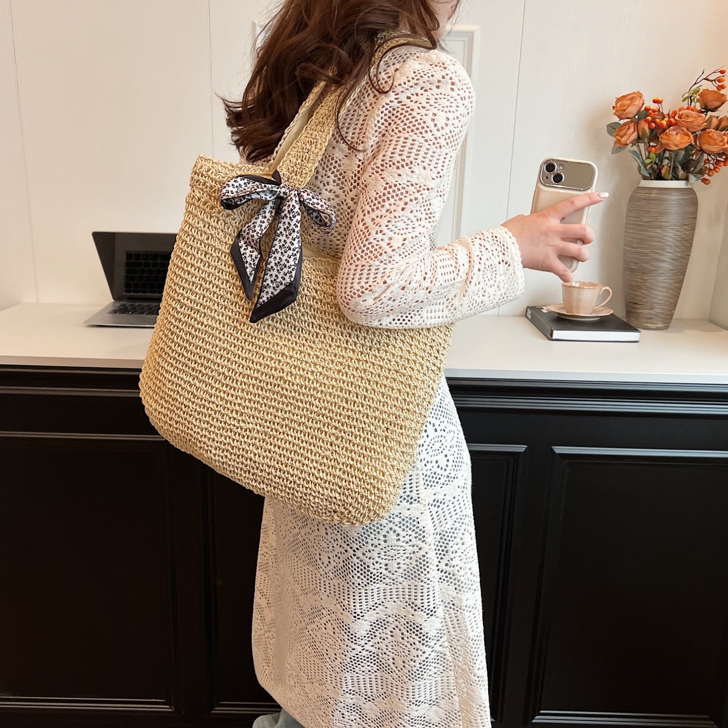 Straw Woven Tote Bag-Teresa&#39;s Fashionista LLC