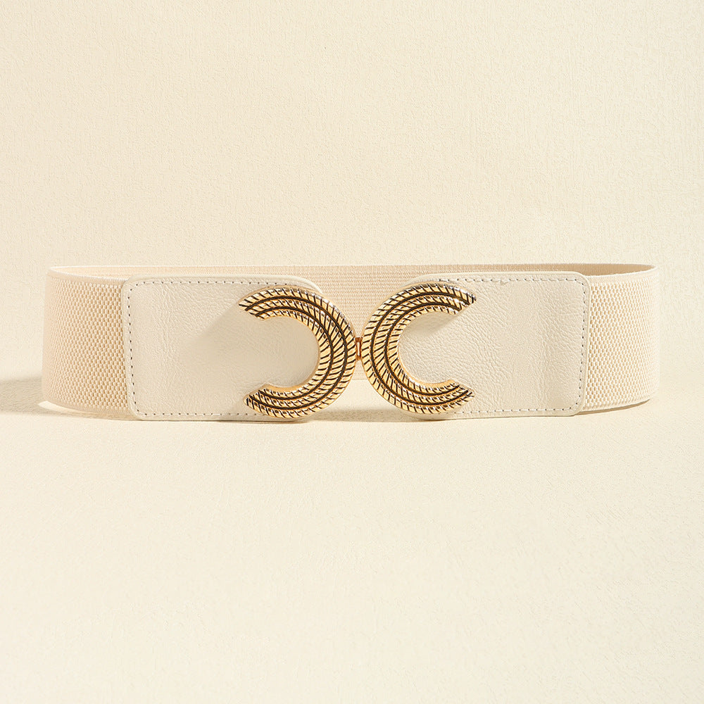 Double C Buckle Elastic Belt-Teresa&#39;s Fashionista LLC