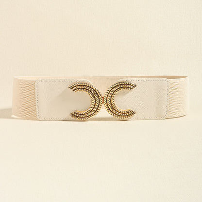 Double C Buckle Elastic Belt-Teresa&#39;s Fashionista LLC