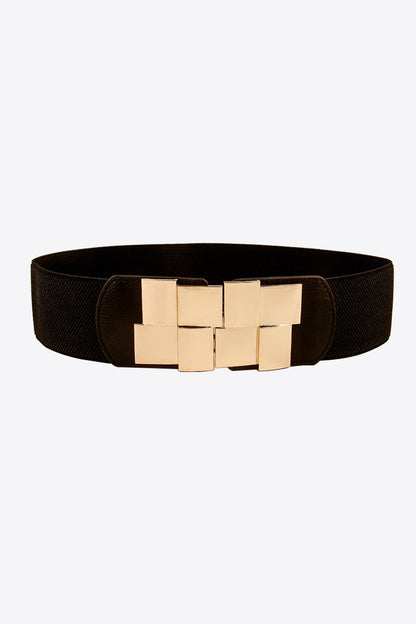 Geometric Buckle Elastic Wide Belt-Teresa&#39;s Fashionista LLC