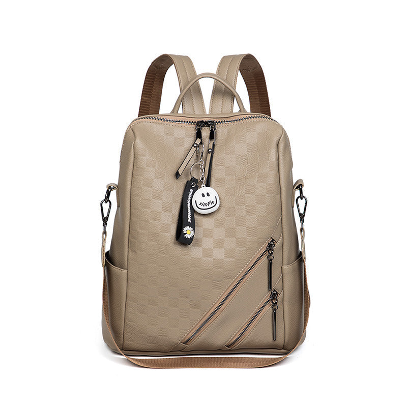 Fashion Checkerboard Backpack Casual Shoulder Bag All-match Shopping Travel Bags For Women-Teresa&#39;s Fashionista LLC