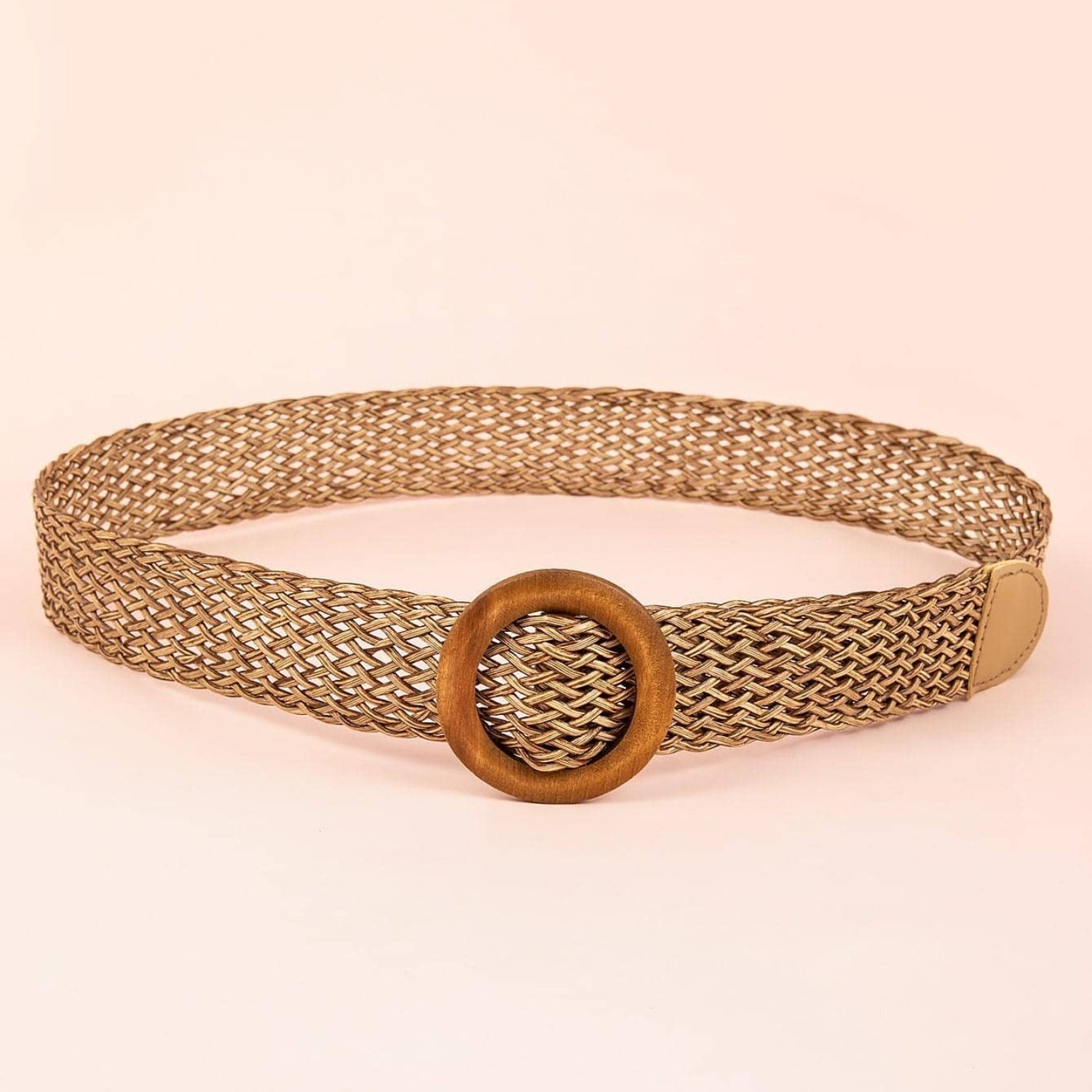 Round Buckle Woven Belt-Teresa&#39;s Fashionista LLC