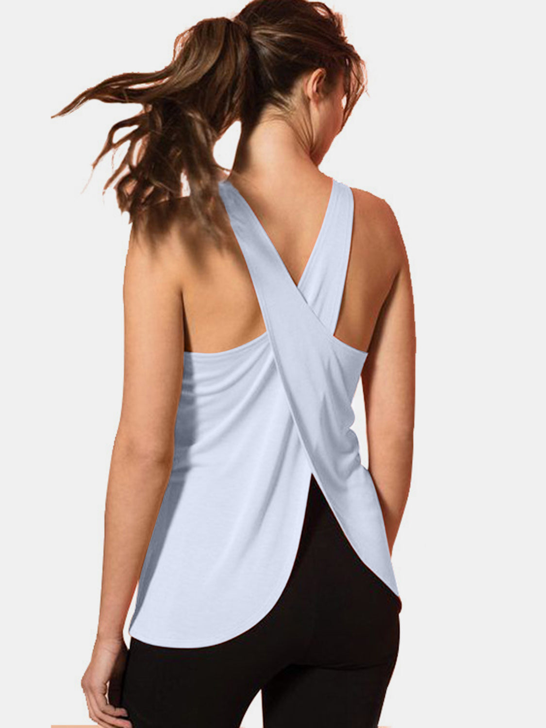 Crisscross Scoop Neck Active Tank-Teresa&#39;s Fashionista LLC