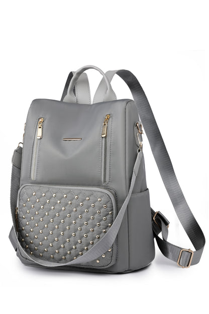 Zipper Pocket Beaded Backpack-Teresa&#39;s Fashionista LLC