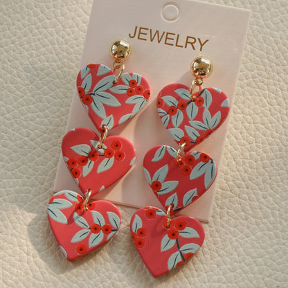 Acrylic Heart Stainless Steel Dangle Earrings-Teresa&#39;s Fashionista LLC