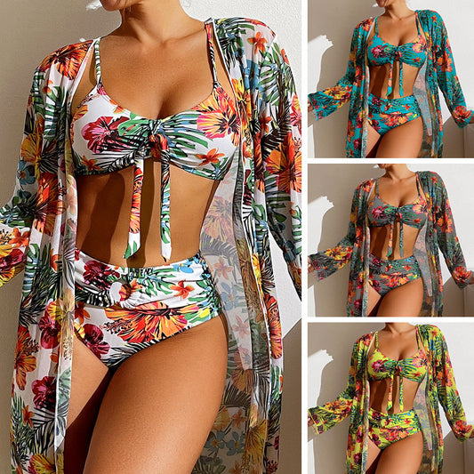 Swimwear Long Sleeved Blouse Three Piece Suit-Teresa&#39;s Fashionista LLC