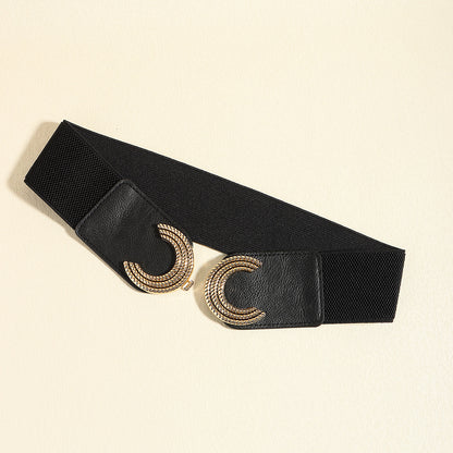 Double C Buckle Elastic Belt-Teresa&#39;s Fashionista LLC