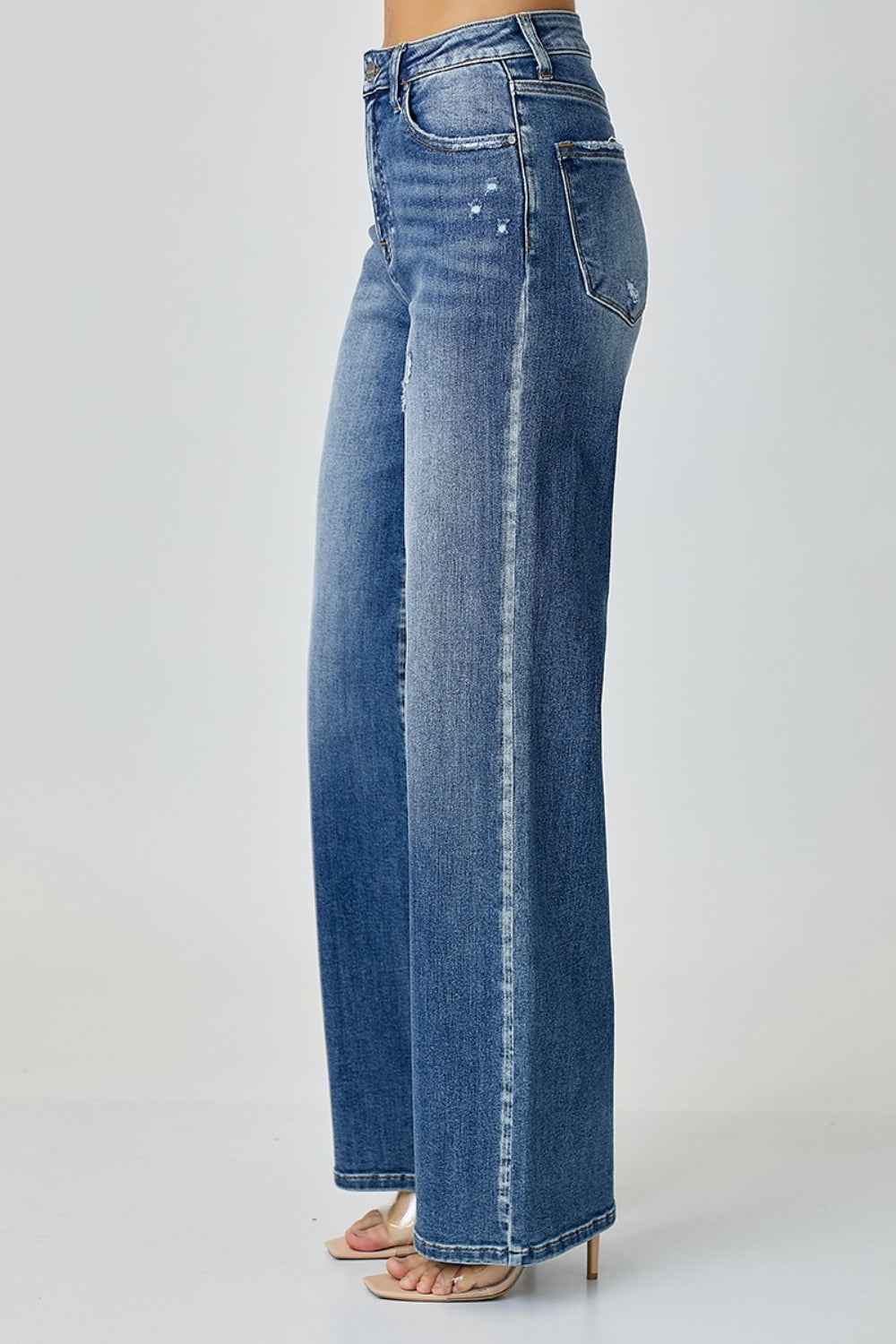 RISEN High Waist Wide Leg Jeans-Teresa&#39;s Fashionista LLC