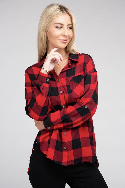 Classic Plaid Flannel Shirt-Teresa&#39;s Fashionista LLC