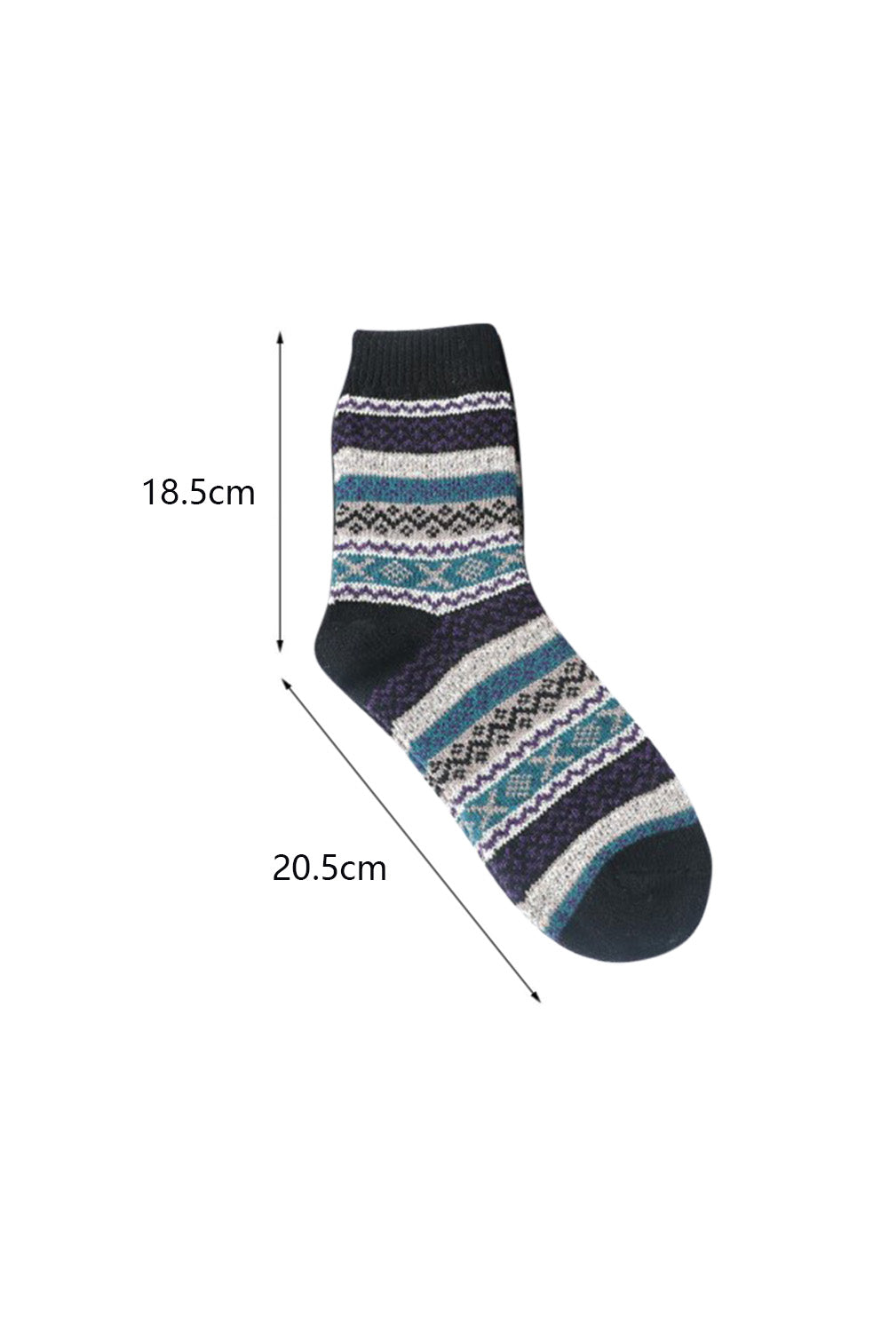 Multicolor Thermal Fuzzy Warm Winter Crew Socks-Teresa&#39;s Fashionista LLC