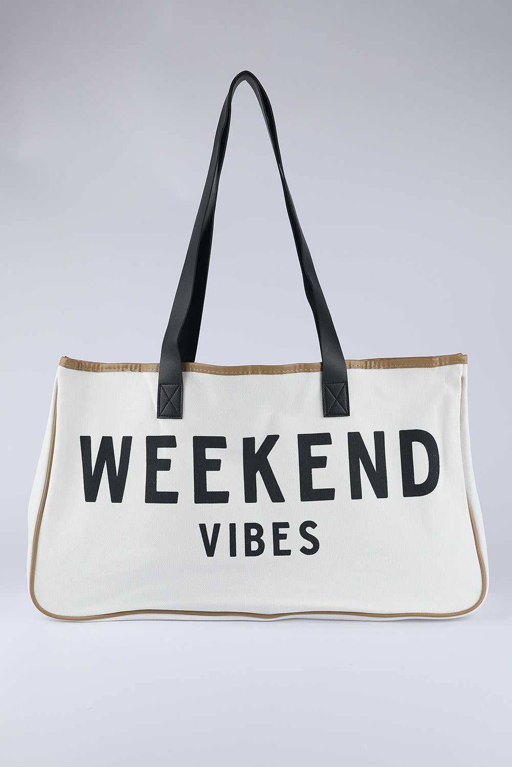 White WEEKEND VIBES Canvas Tote-Teresa&#39;s Fashionista LLC