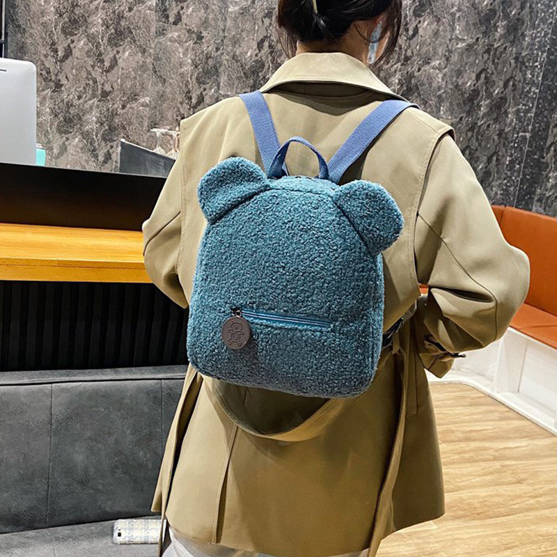 Girl Shoulder Small Backpack Furry One Shoulder Messenger Bag-Teresa&#39;s Fashionista LLC