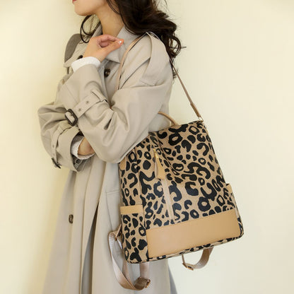 Leopard PU Leather Backpack Bag-Teresa&#39;s Fashionista LLC