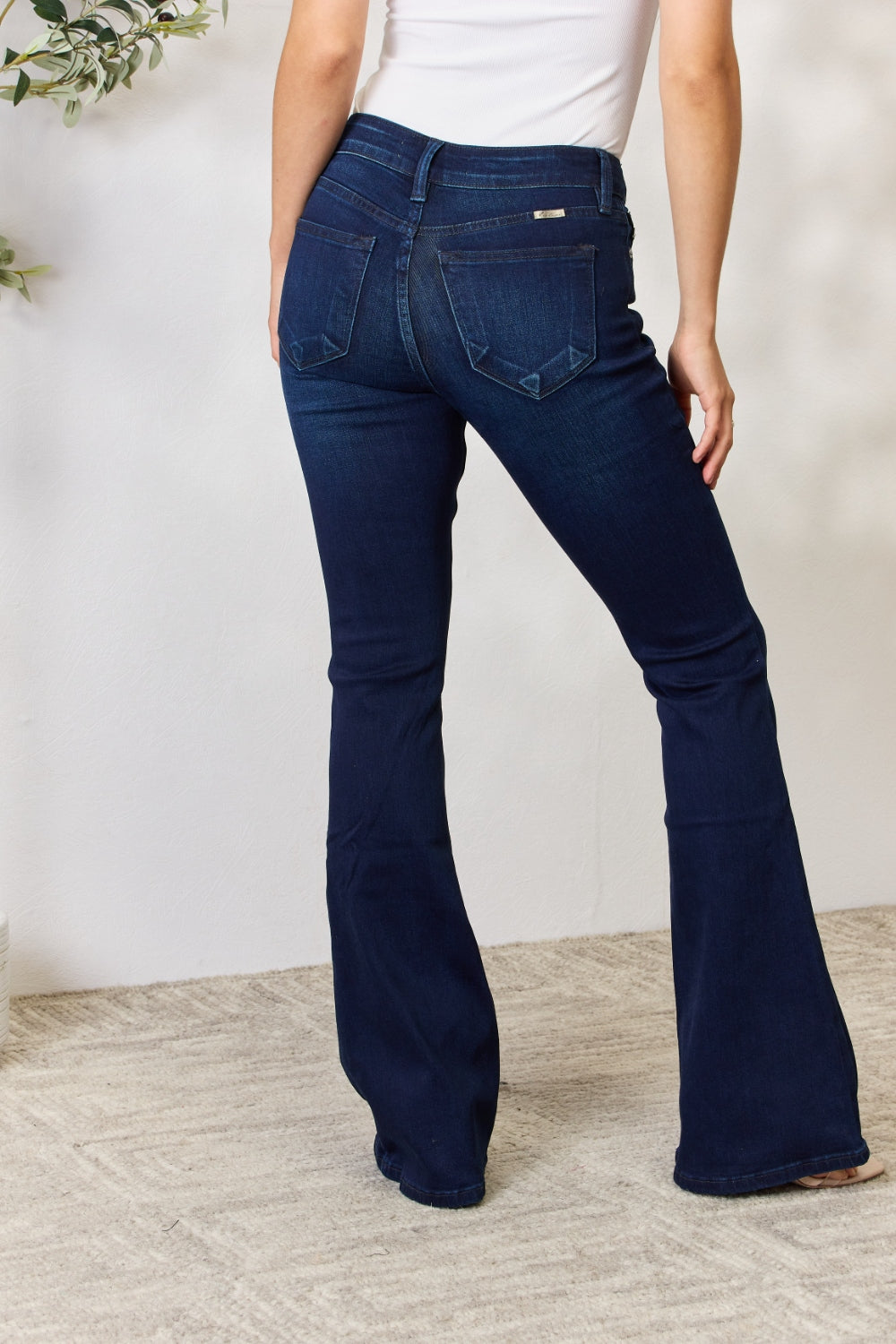 Kancan Full Size Mid Rise Flare Jeans-Teresa&#39;s Fashionista LLC