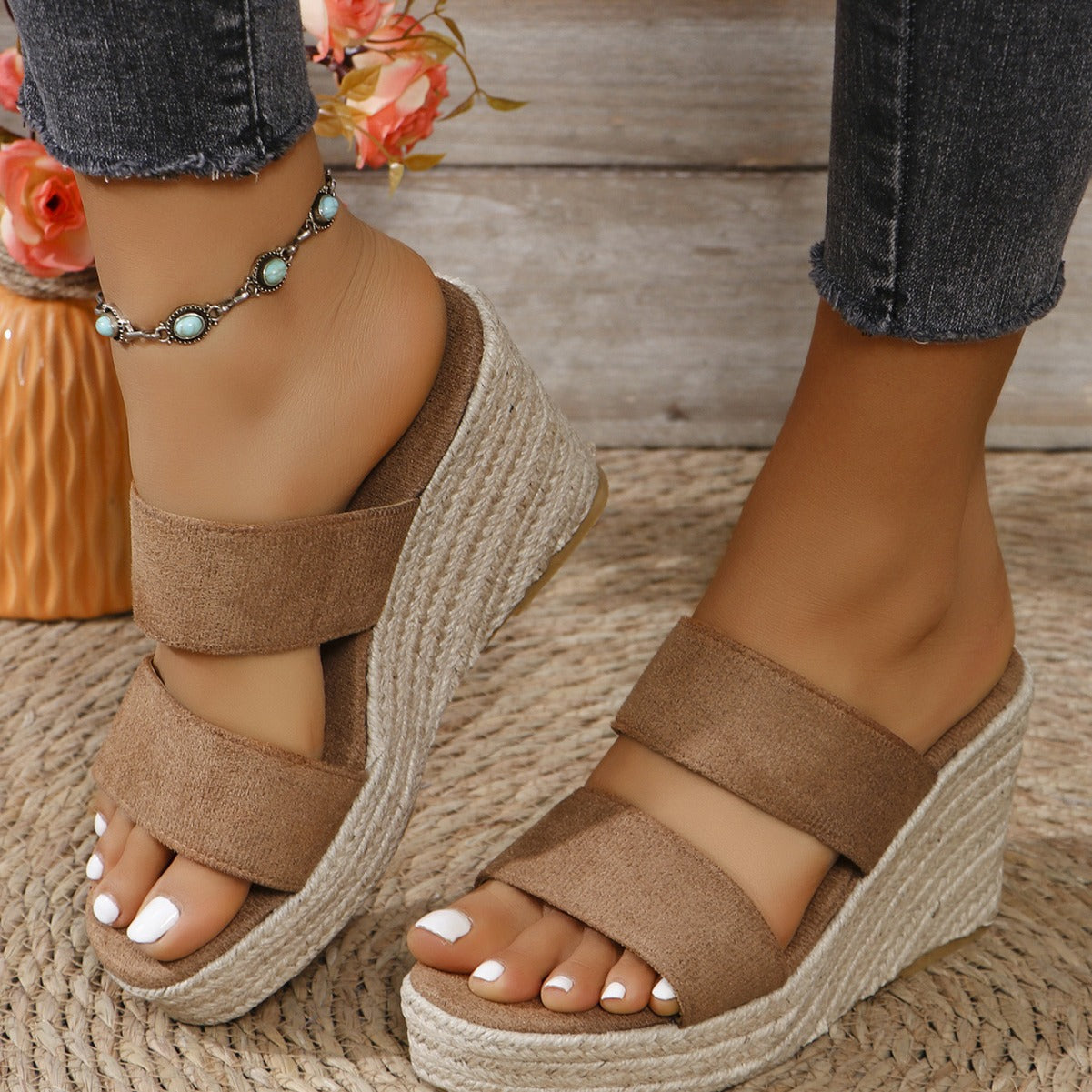 Open Toe Platform Wedge Sandals-Teresa&#39;s Fashionista LLC