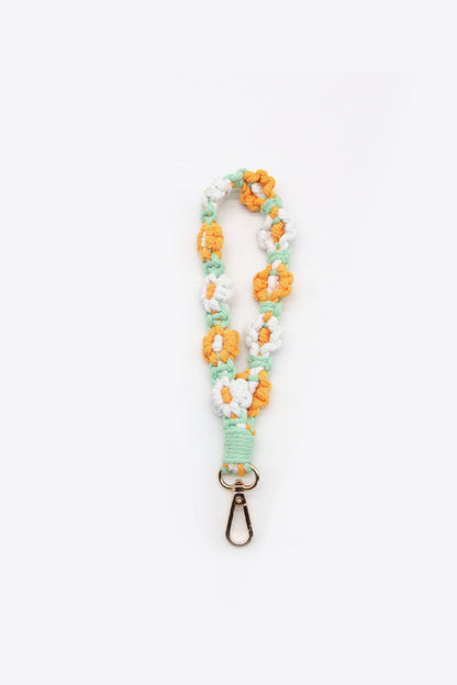 Assorted 4-Piece Macrame Flower Keychain-Teresa&#39;s Fashionista LLC