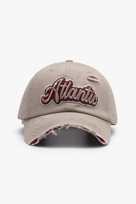 ATLANTIC Graphic Distressed Baseball Cap-Teresa&#39;s Fashionista LLC