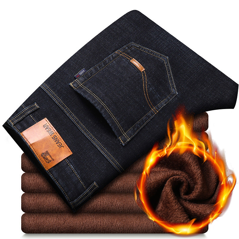 Thickened Plush Jeans Keep Men Warm In Winter-Teresa&#39;s Fashionista LLC