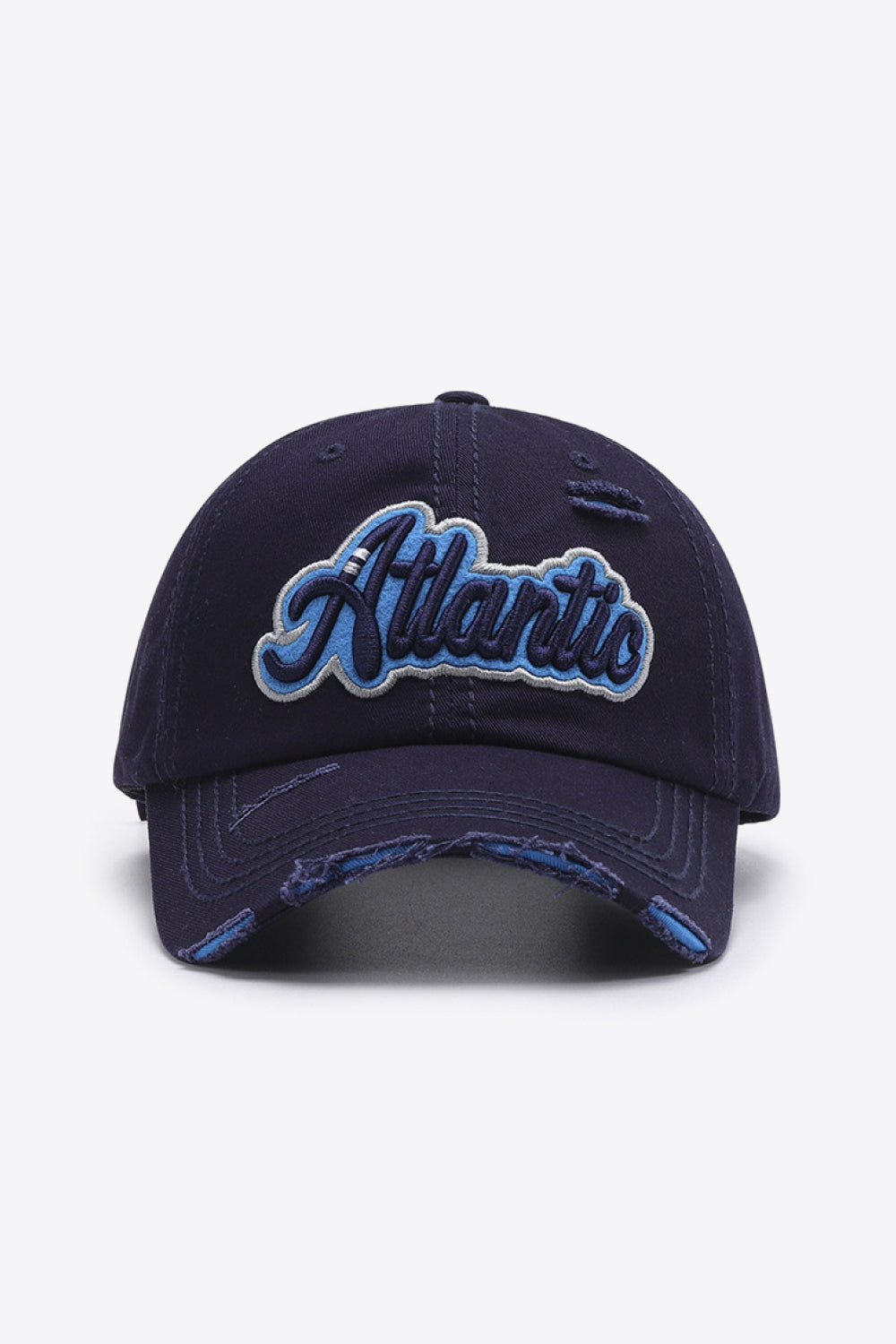 ATLANTIC Graphic Distressed Baseball Cap-Teresa&#39;s Fashionista LLC