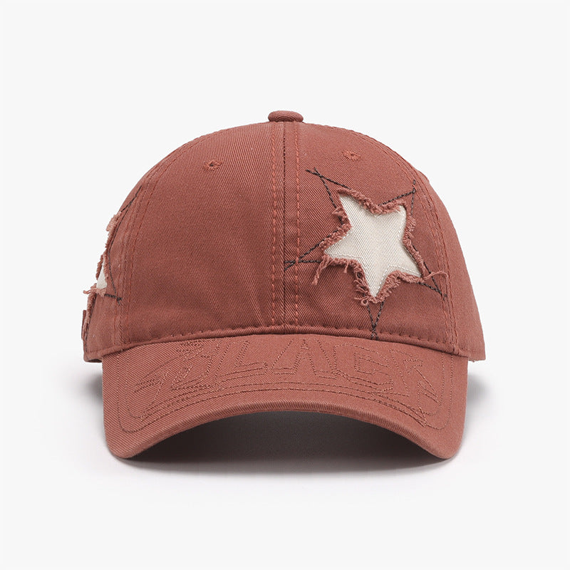 Adjustable Star Raw Hem Cap-Teresa&#39;s Fashionista LLC