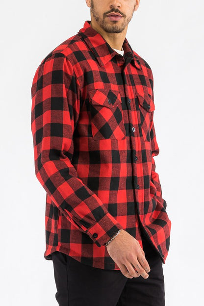 Mens Quilted Padded Flannel-Teresa&#39;s Fashionista LLC