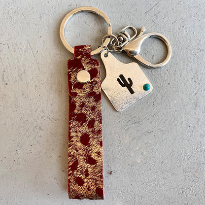 Genuine Leather Alloy Keychain-Teresa&#39;s Fashionista LLC