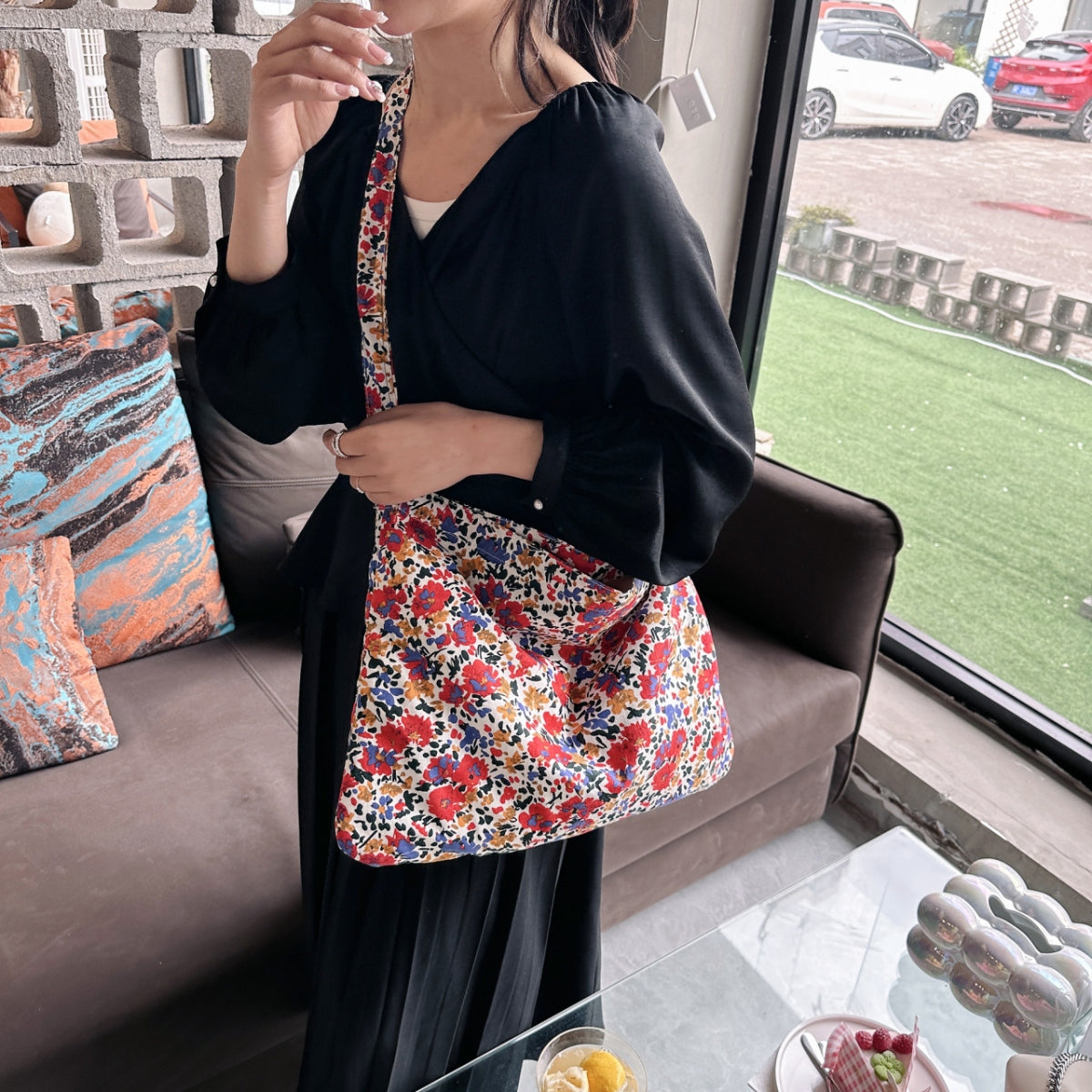 Printed Medium Shoulder Bag-Teresa&#39;s Fashionista LLC