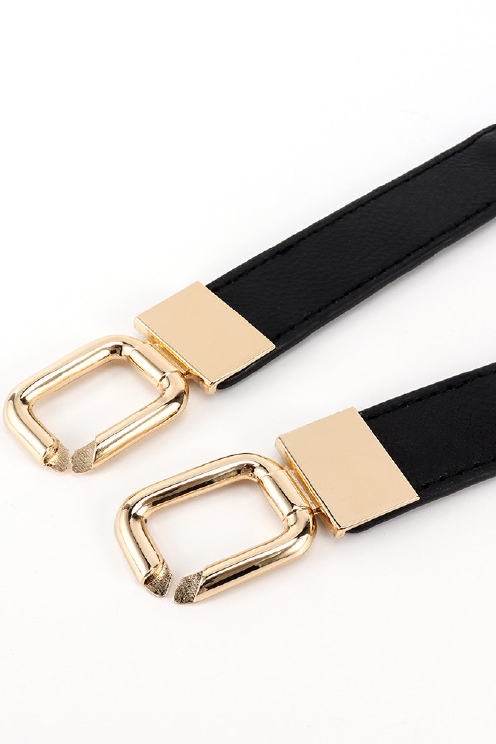 Geometric Double Buckle Elastic Belt-Teresa&#39;s Fashionista LLC